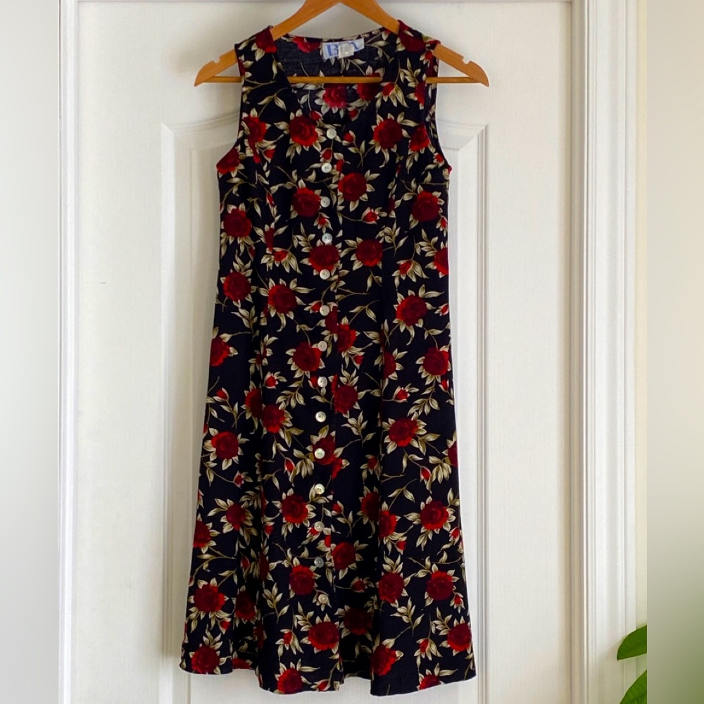 🌹 Vintage BFA Classics Sleeveless Floral Dress